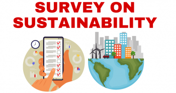 Graphic which reads "Complete our survey on sustainability. Help us produce an updated framework to ensure that published data supports sustainable infrastructure"